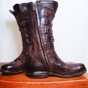 NWOB A.S. 98 AS98 mauve brown leather boots EU37